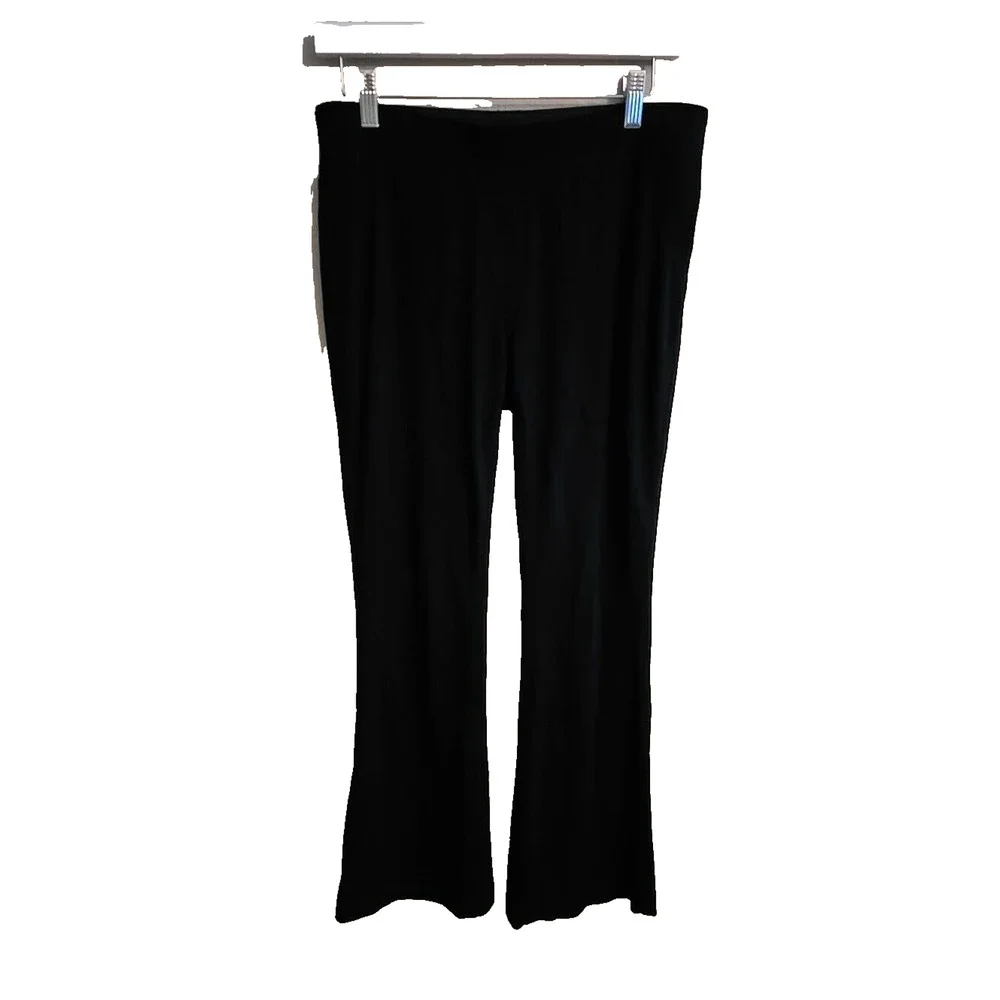 Chico's Black Flared High Rise Pull On Casual Trouser Pants Womans Size 0/4